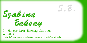 szabina baksay business card